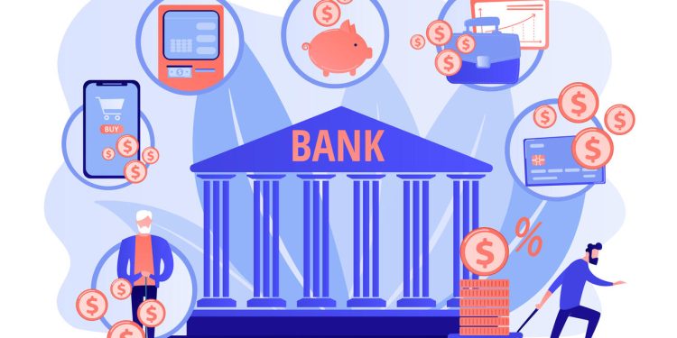 Banking operations concept vector illustration